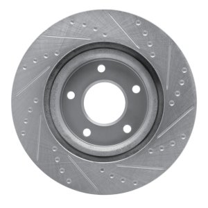 Chrysler SEBRING Brake Rotor (1) - Front Left - R1 Concepts - Drilled & Slotted - Silver - `07-`25
